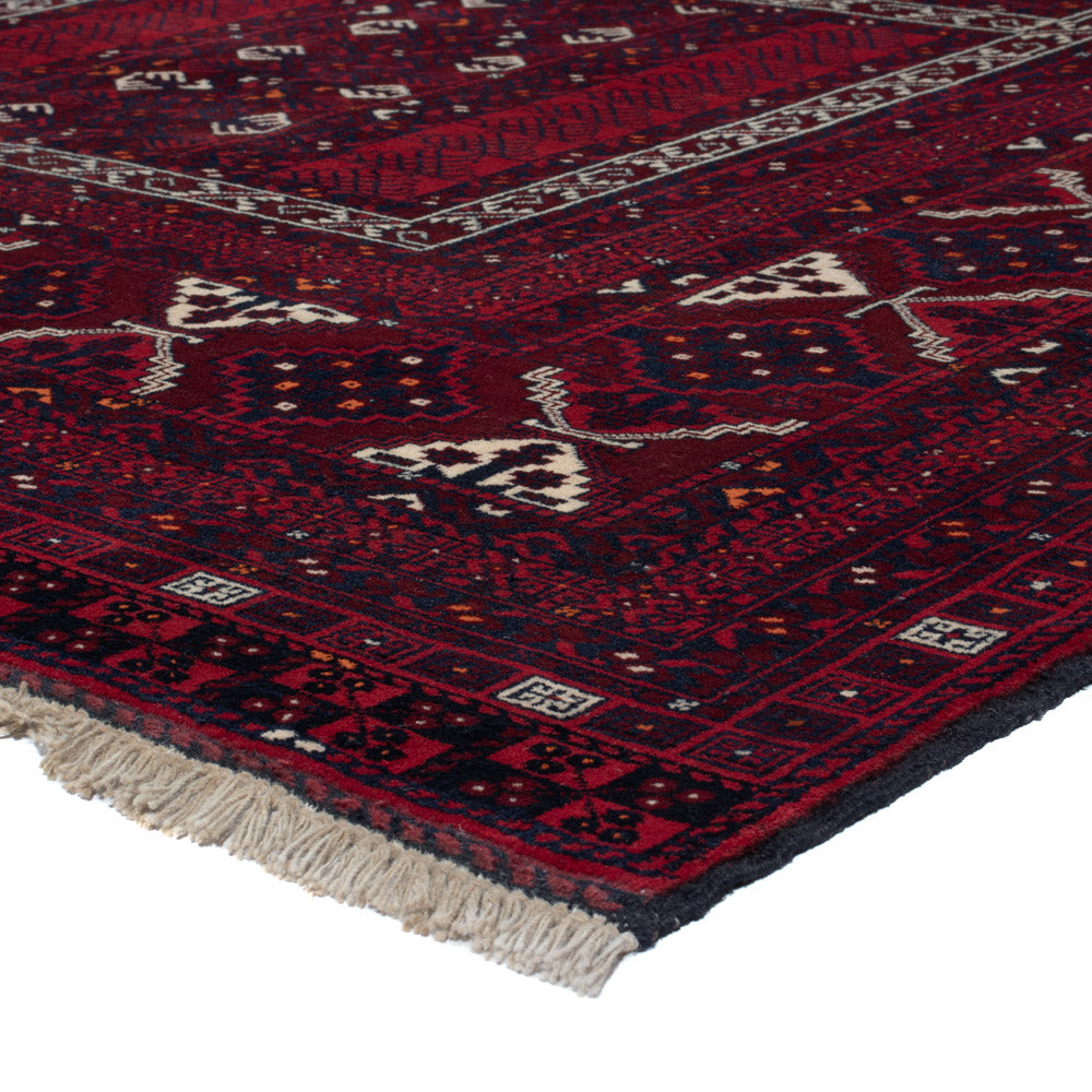 Afghan Teppich - 246 x 159 cm - dunkelrot