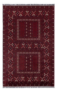 Afghan Teppich - 254 x 156 cm - dunkelrot