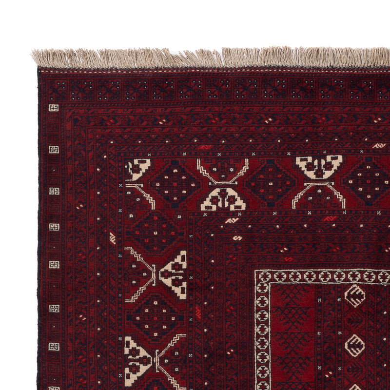 Afghan Teppich - 246 x 157 cm - dunkelrot