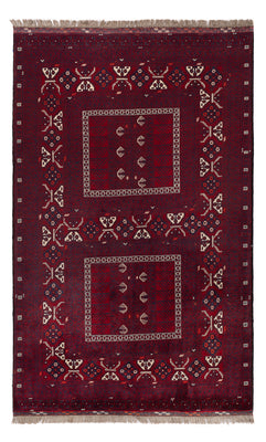 Afghan Teppich - 246 x 151 cm - dunkelrot