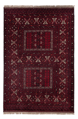 Afghan Teppich - 242 x 165 cm - dunkelrot