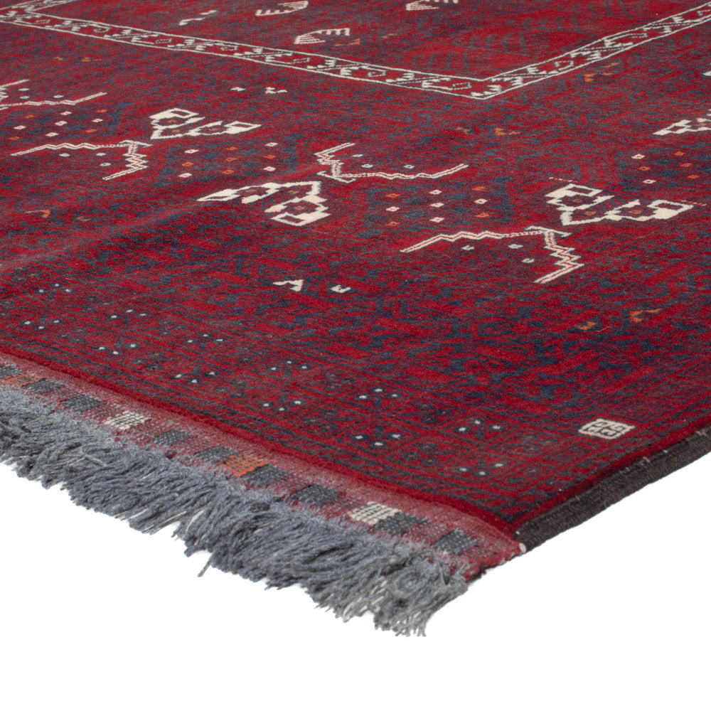 Afghan Teppich - 248 x 153 cm - dunkelrot