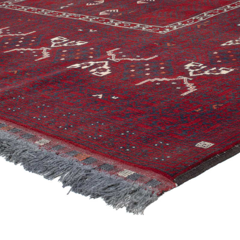 Afghan Teppich - 248 x 153 cm - dunkelrot