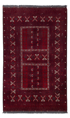 Afghan Teppich - 255 x 155 cm - dunkelrot