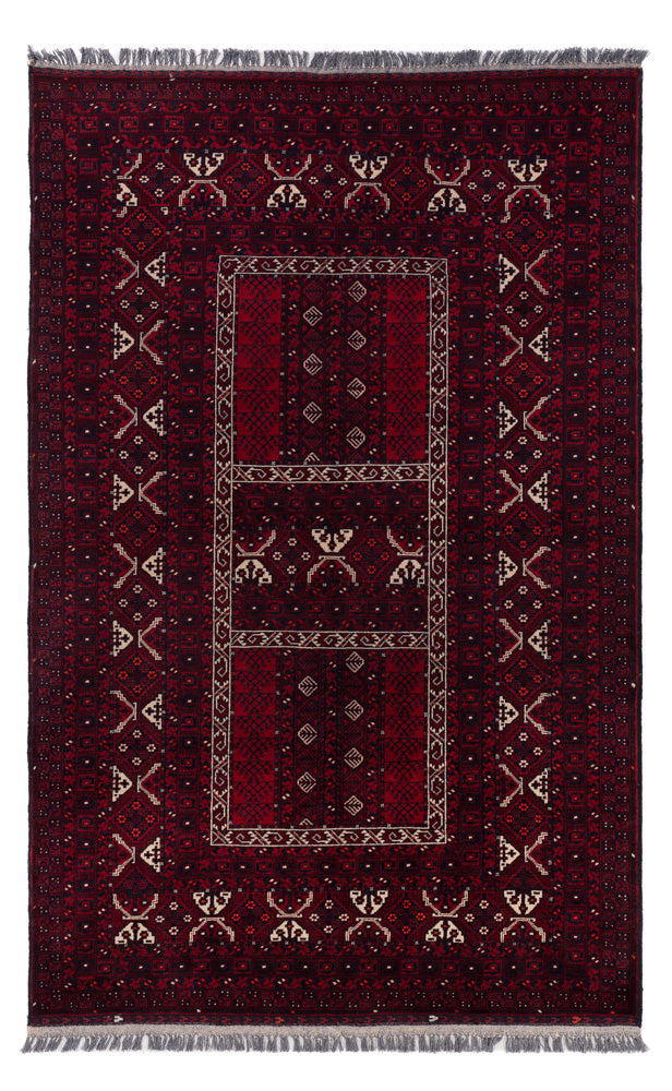 Afghan Teppich - 240 x 152 cm - dunkelrot