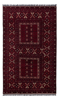 Afghan Teppich - 248 x 154 cm - dunkelrot