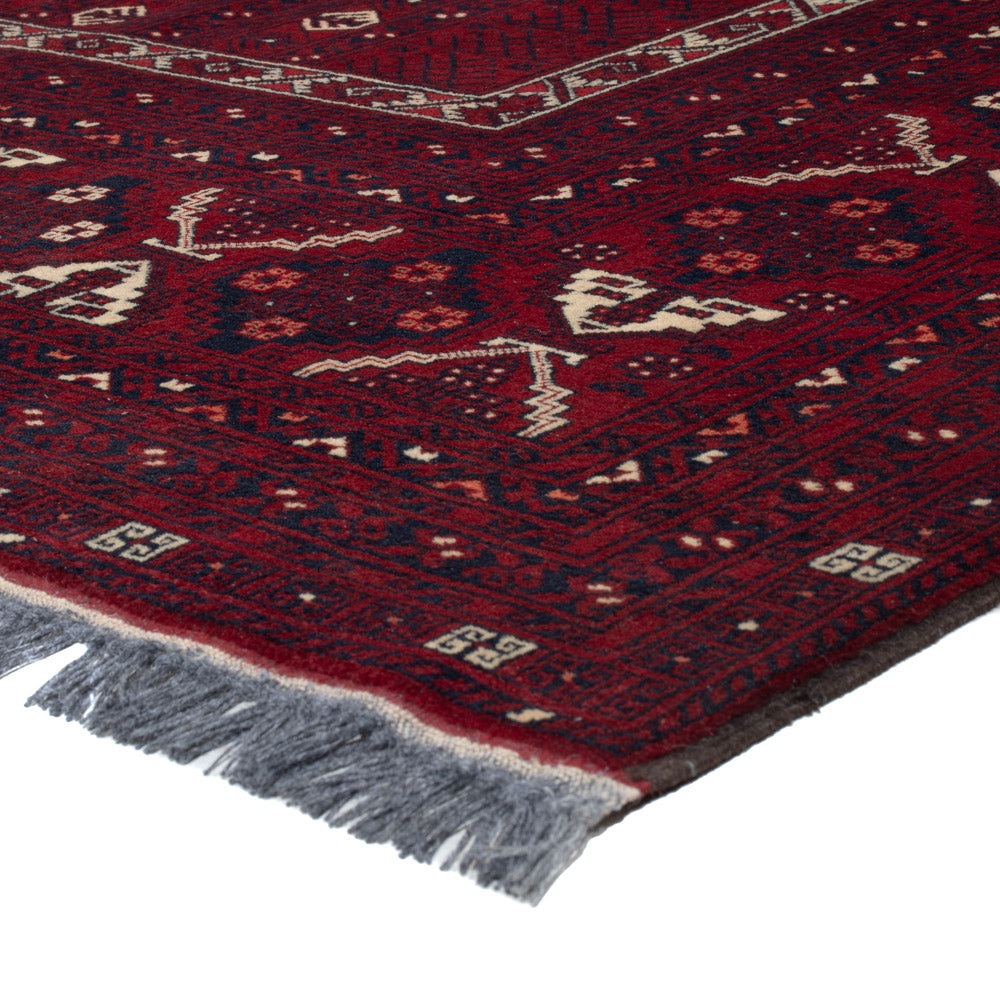 Afghan Teppich - 248 x 154 cm - dunkelrot