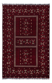 Afghan Teppich - 247 x 157 cm - dunkelrot