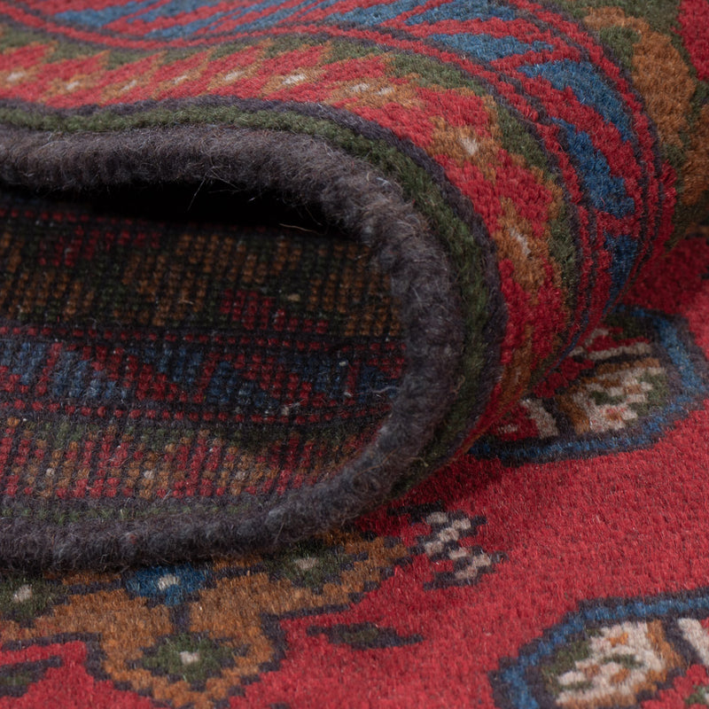 Afghan Teppich - Filpa - 196 x 152 cm - dunkelrot