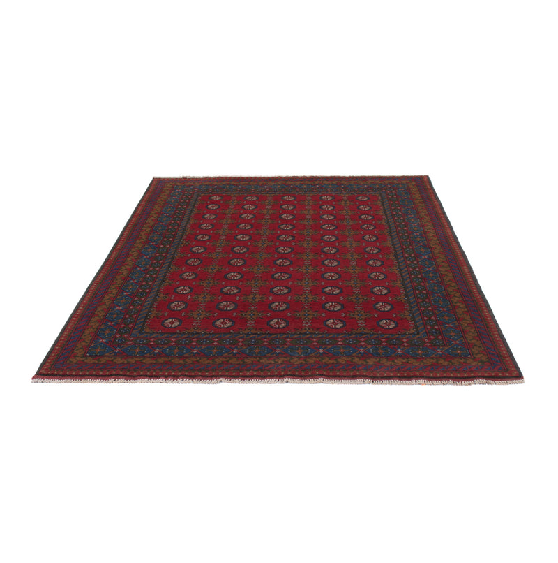 Afghan Teppich - Filpa - 196 x 152 cm - dunkelrot