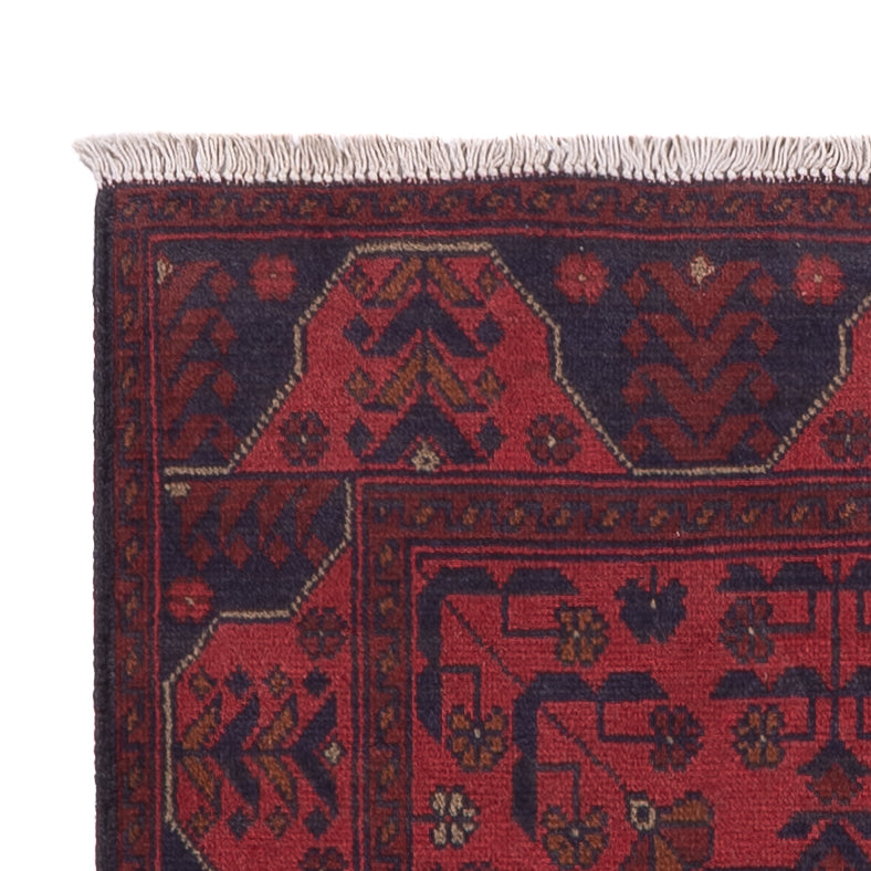 Läufer Afghan - Kunduz - 295 x 79 cm - dunkelrot