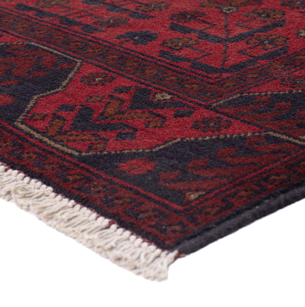 Läufer Afghan - Kunduz - 295 x 79 cm - dunkelrot