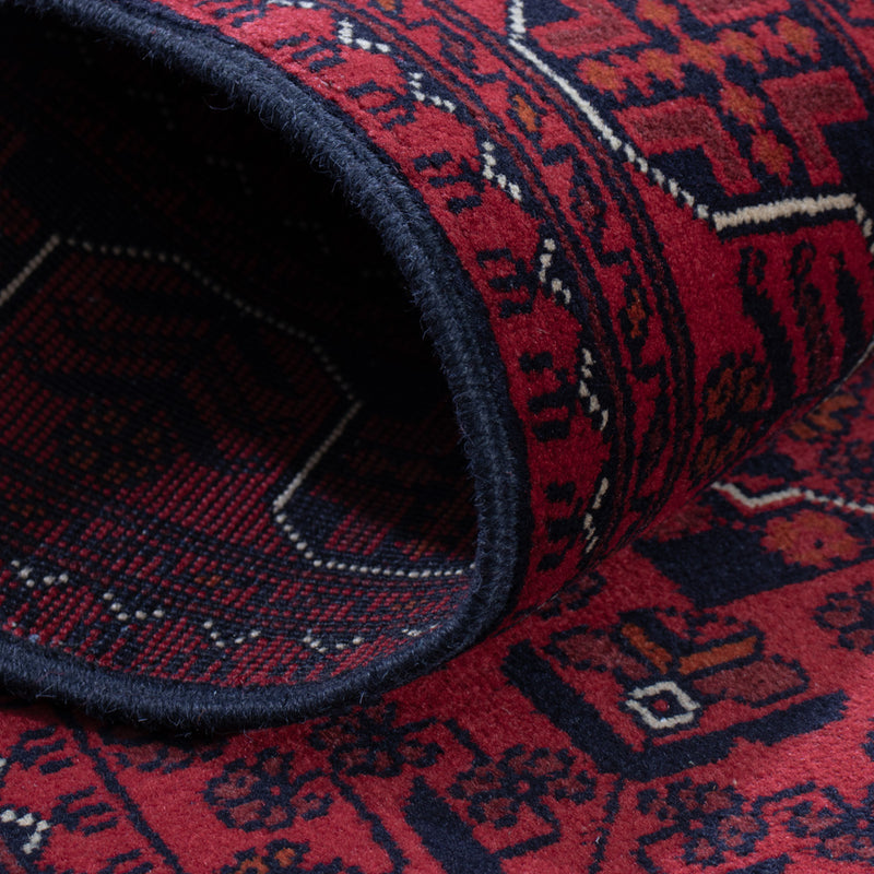 Läufer Afghan - Kunduz - 292 x 80 cm - dunkelrot