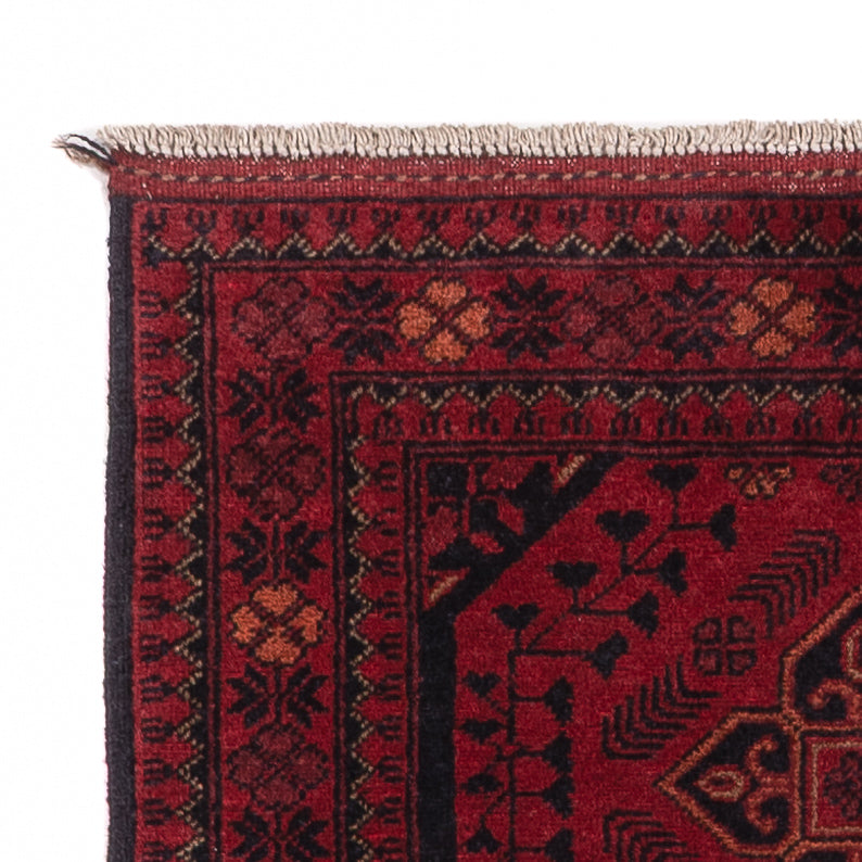 Läufer Afghan - Kunduz - 296 x 79 cm - dunkelrot