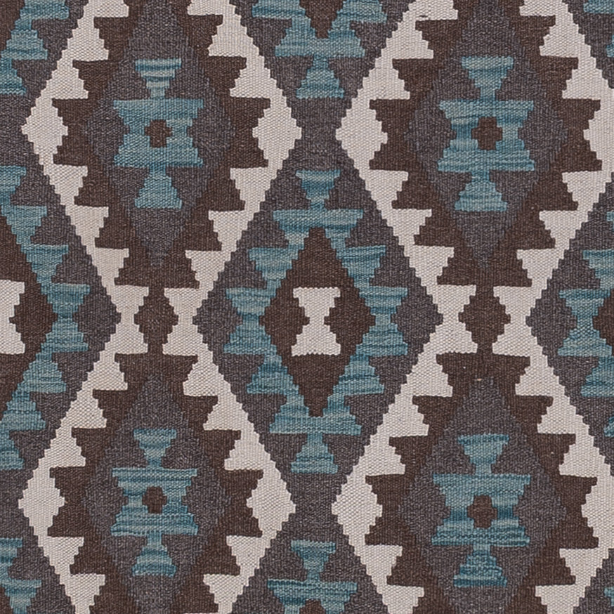 Läufer Kelim - Splash - 303 x 78 cm - dunkelgrün