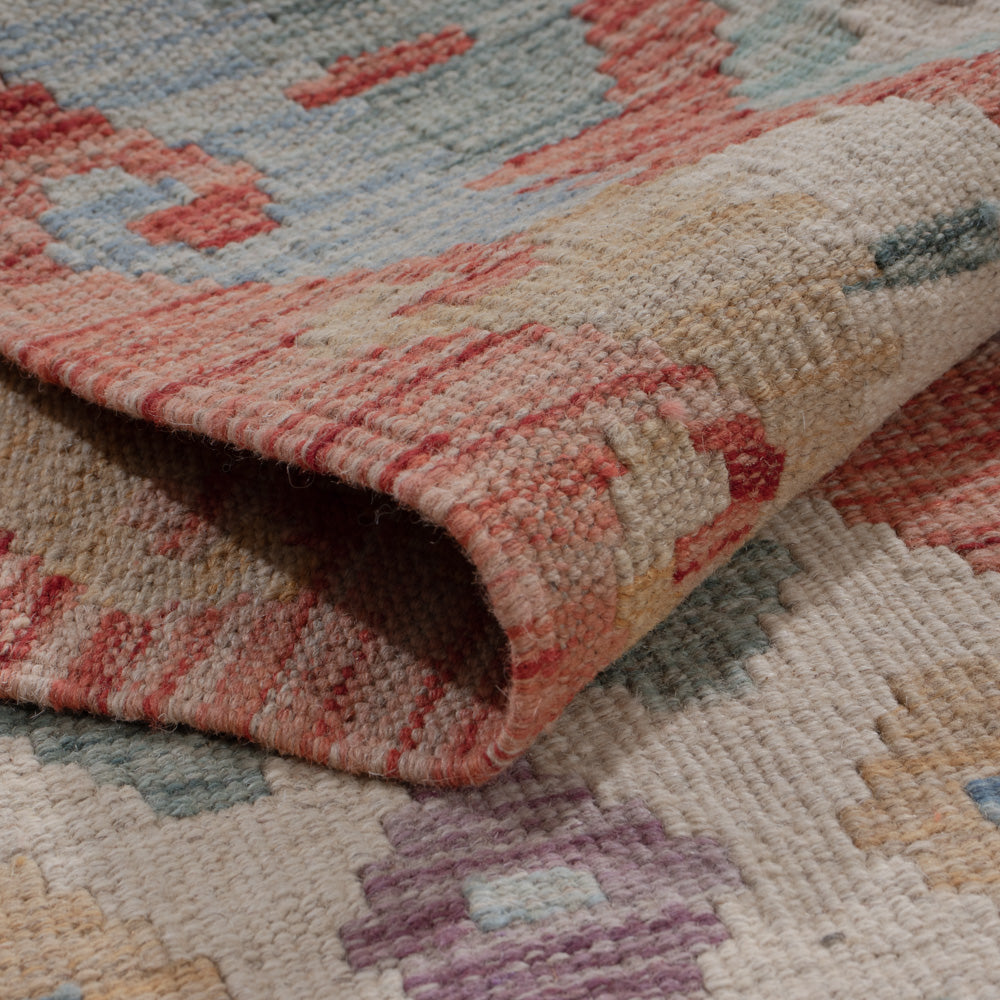 Läufer Kelim - Splash - 295 x 82 cm - mehrfarbig