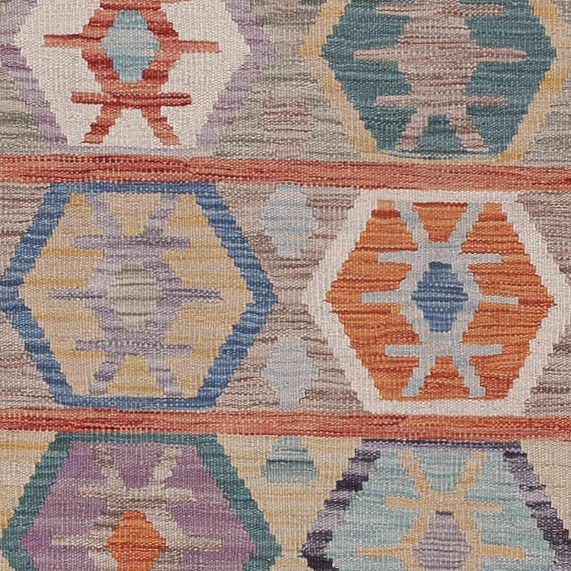 Läufer Kelim - Splash - 283 x 76 cm - mehrfarbig