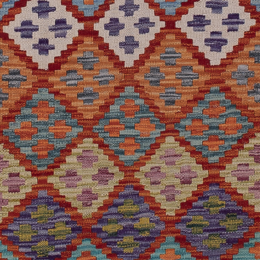 Läufer Kelim - Splash - 294 x 81 cm - mehrfarbig