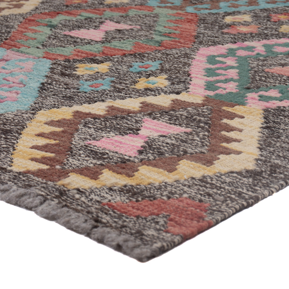 Läufer Kelim - Splash - 302 x 90 cm - mehrfarbig