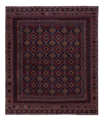 Kelim Teppich - Oriental quadratisch  - 177 x 157 cm - dunkelrot