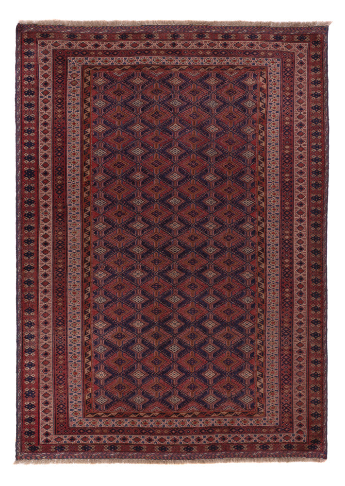 Kelim Teppich - Oriental - 206 x 145 cm - dunkelrot