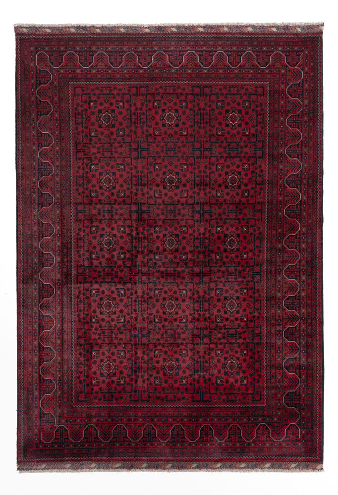 Afghan Teppich - Kunduz - 296 x 207 cm - dunkelrot
