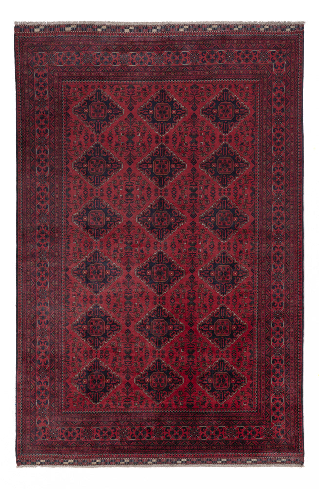 Afghan Teppich - Kunduz - 298 x 200 cm - dunkelrot