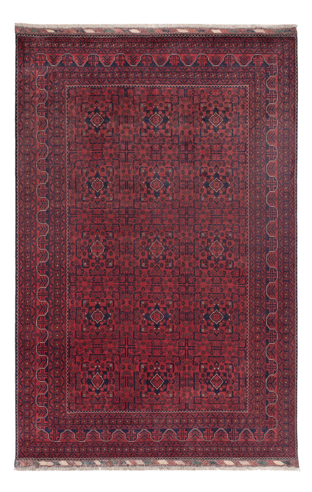 Afghan Teppich - Kunduz - 297 x 195 cm - dunkelrot