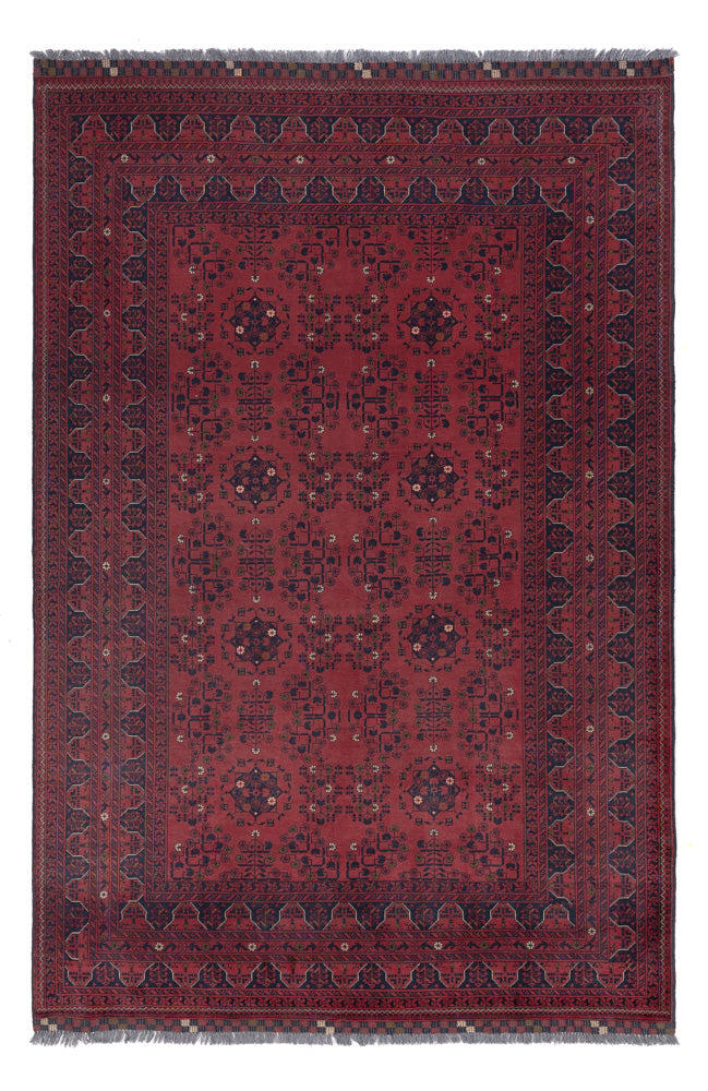 Afghan Teppich - Kunduz - 300 x 204 cm - dunkelrot
