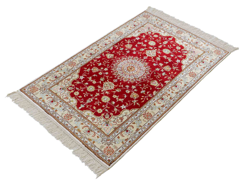 Seidenteppich - China Seide - 120 x 77 cm - rot