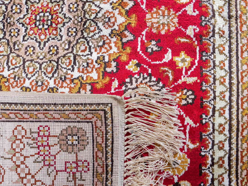 Seidenteppich - China Seide - 122 x 81 cm - rot