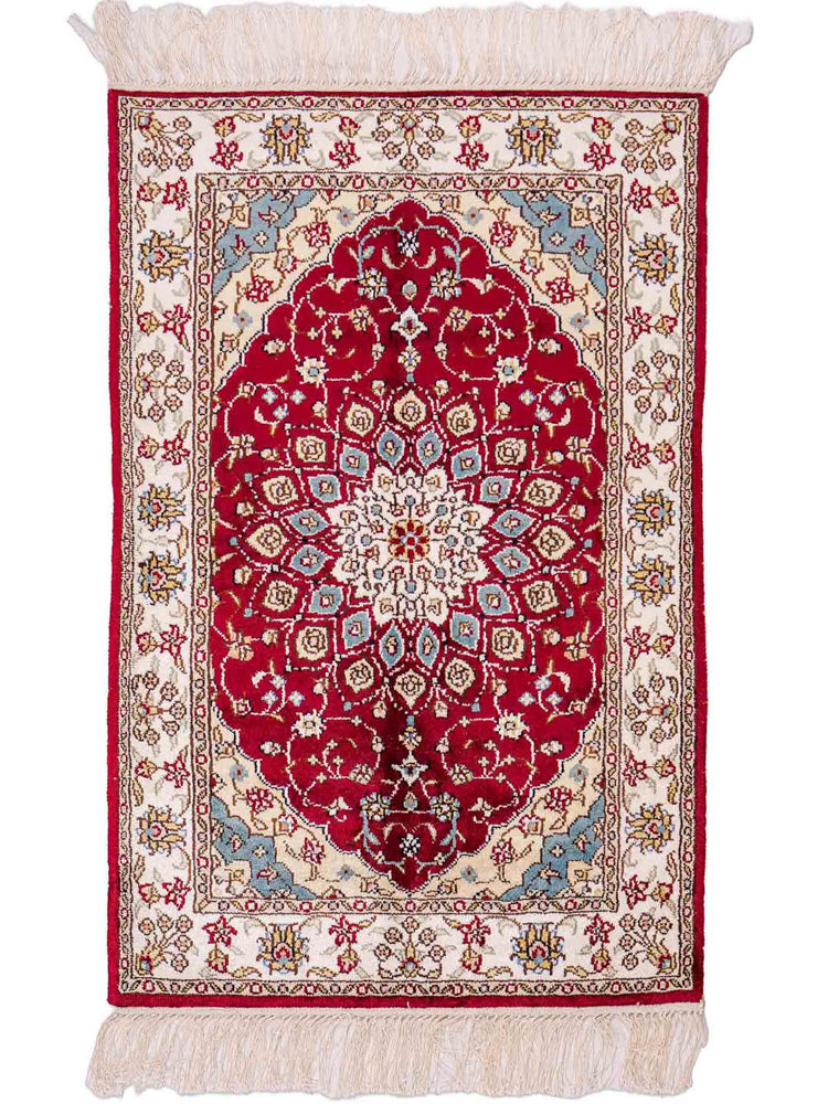 Seidenteppich - China Seide - 87 x 56 cm - rot