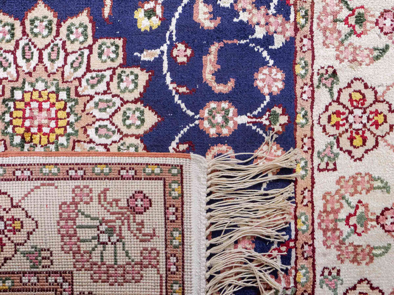 Seidenteppich - China Seide - 91 x 61 cm - dunkelblau