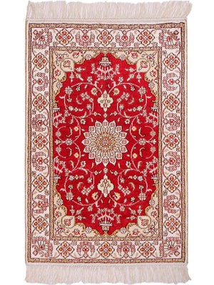 Seidenteppich - China Seide - 90 x 62 cm - rot