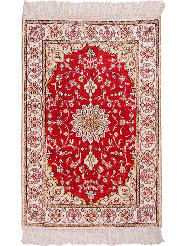 Seidenteppich - China Seide - 90 x 62 cm - rot