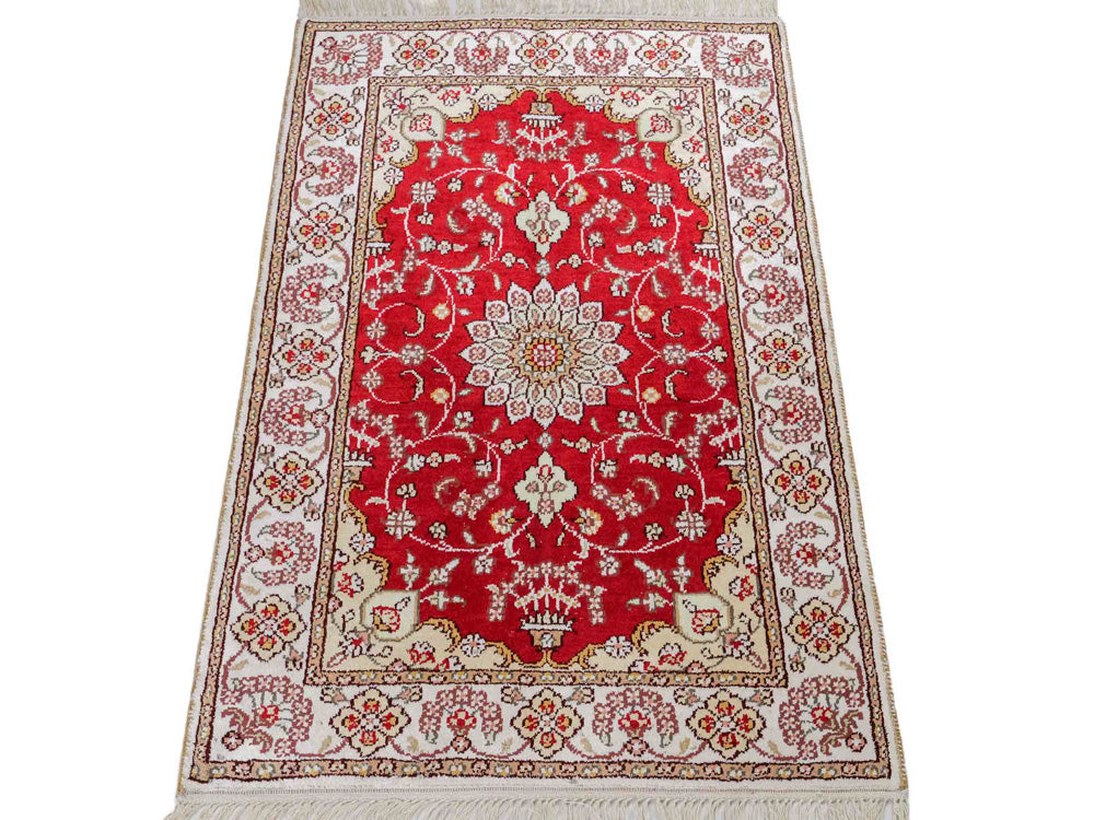 Seidenteppich - China Seide - 90 x 62 cm - rot