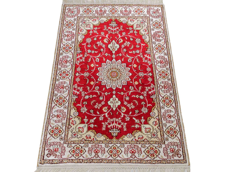 Seidenteppich - China Seide - 90 x 62 cm - rot