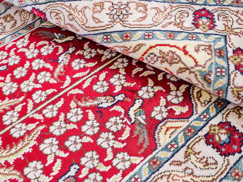 Seidenteppich - China Seide - 87 x 58 cm - hellrot