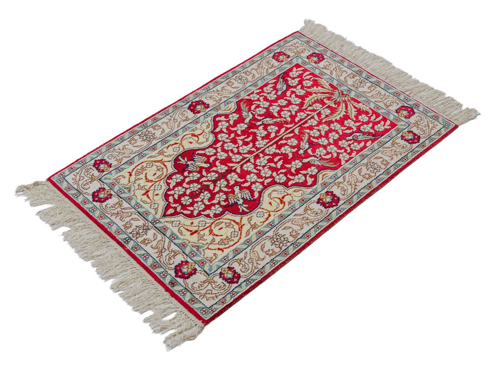 Seidenteppich - China Seide - 87 x 58 cm - hellrot