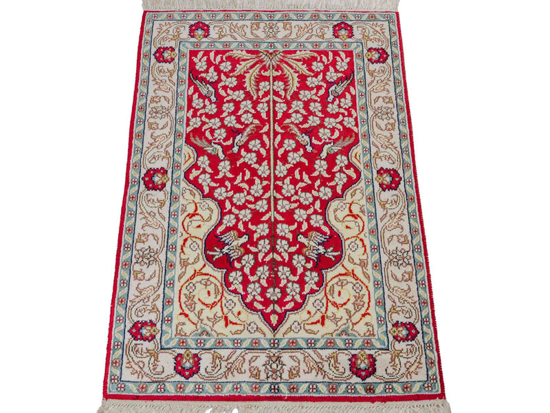 Seidenteppich - China Seide - 87 x 58 cm - hellrot