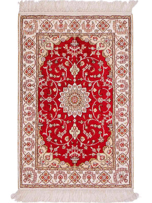 Seidenteppich - China Seide - 89 x 62 cm - rot