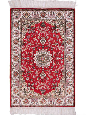 Seidenteppich - China Seide - 91 x 62 cm - rot