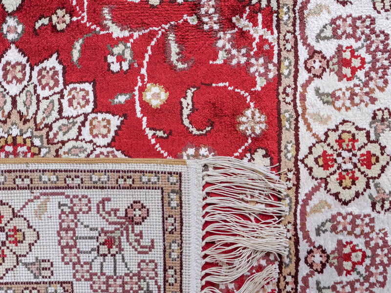 Seidenteppich - China Seide - 89 x 61 cm - rot