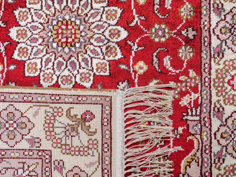 Seidenteppich - China Seide - 91 x 60 cm - rot