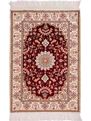 Seidenteppich - China Seide - 90 x 63 cm - dunkelblau