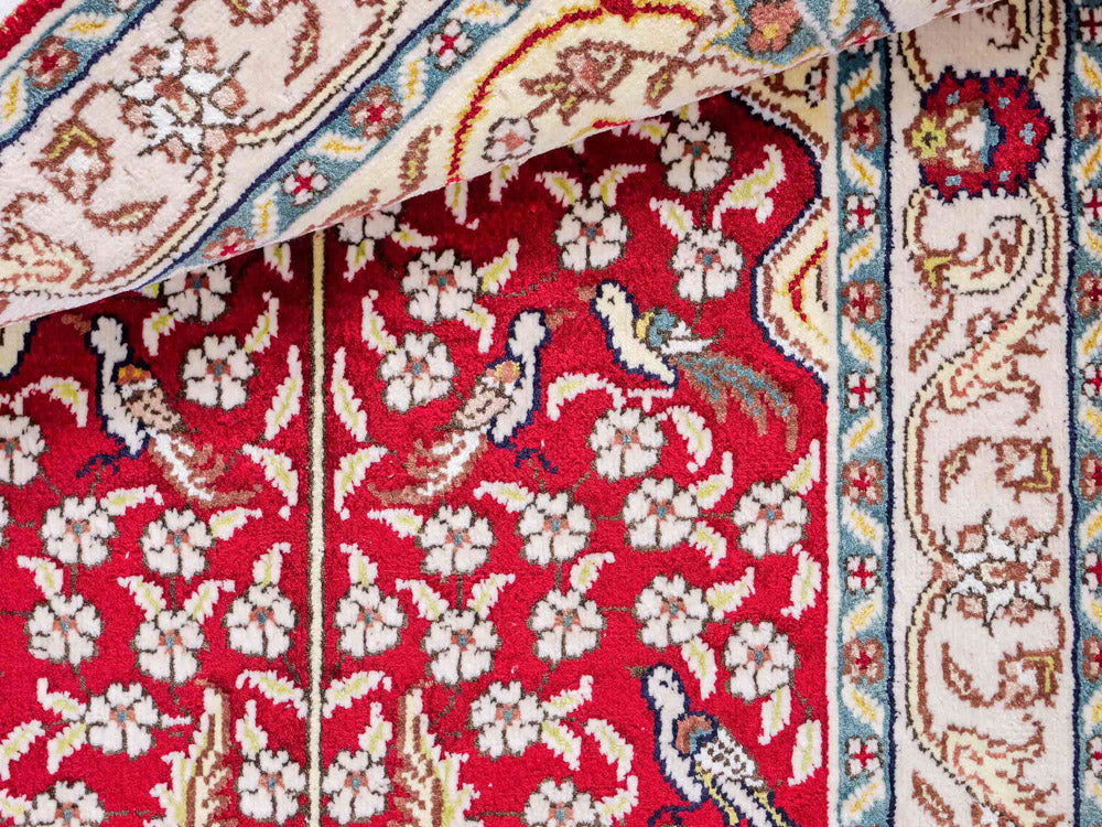 Seidenteppich - China Seide - 89 x 58 cm - hellrot