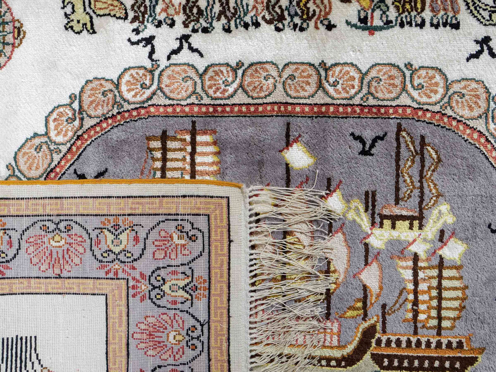 Seidenteppich - China Seide - 121 x 95 cm - beige