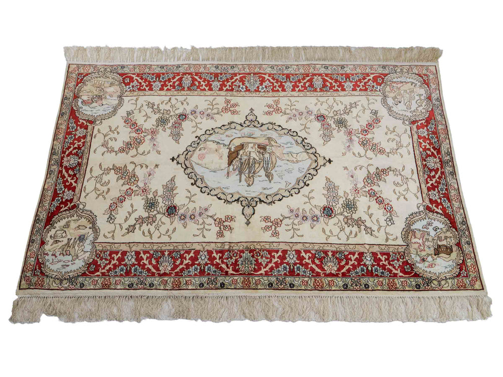 Seidenteppich - China Seide - 153 x 95 cm - hellbeige