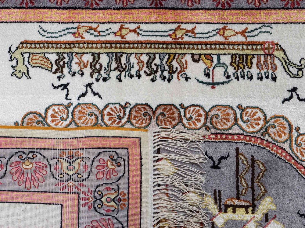 Seidenteppich - China Seide - 123 x 91 cm - beige