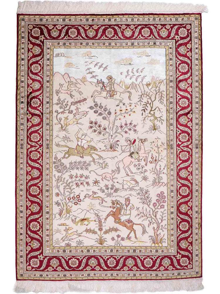 Seidenteppich - China Seide - 183 x 125 cm - beige